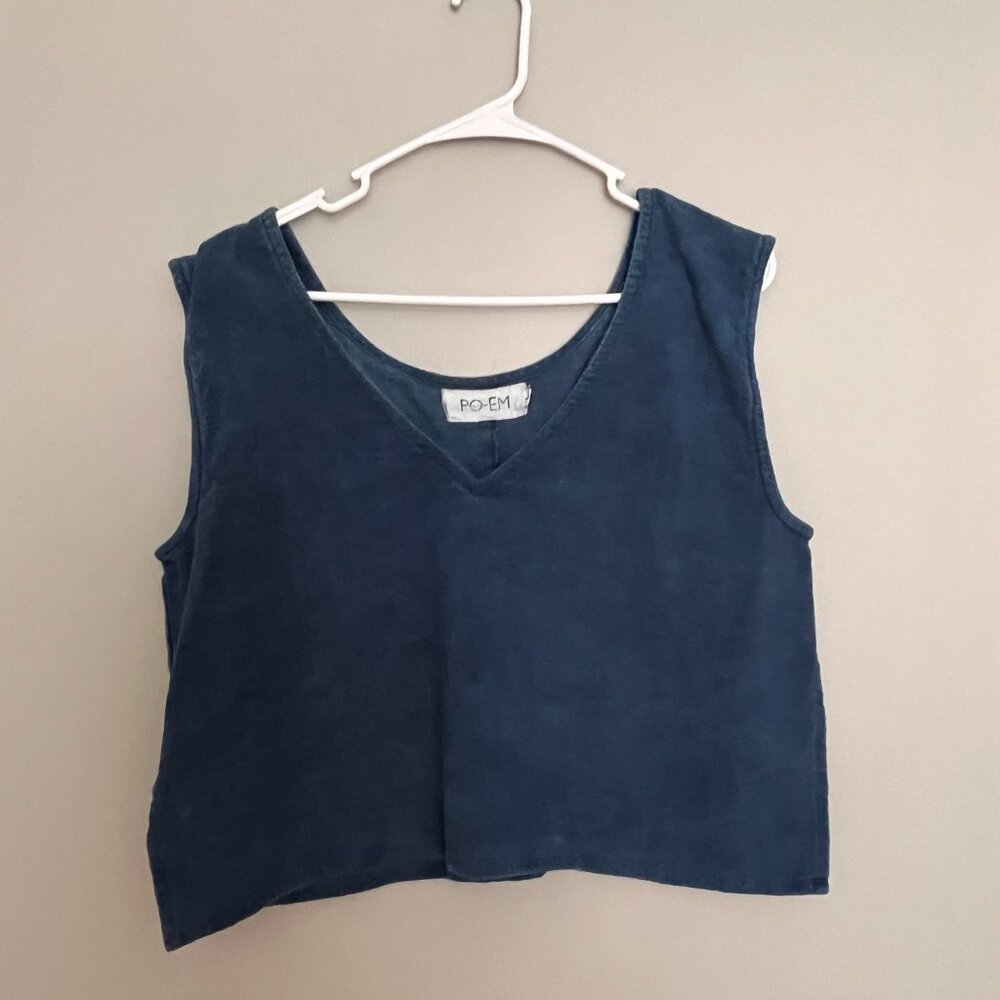 PO-EM Tanked Blouse in Indigo